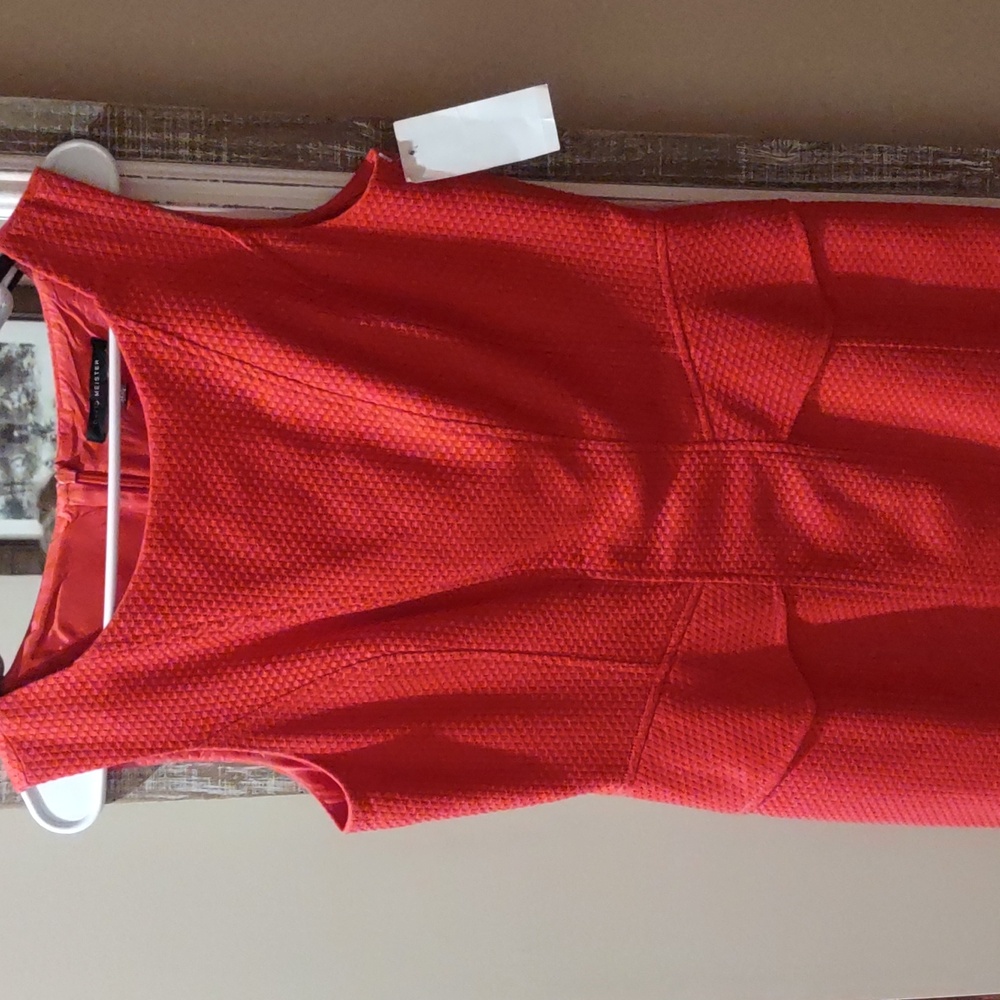 David Meister Waffle Textured red sleeveless dress, 8, nwt